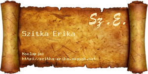 Szitka Erika névjegykártya